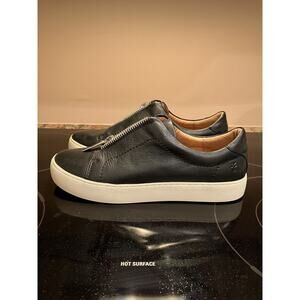 Frye Lena Zip Low Top Black Leather Zipper Sneaker Platform Shoes US W’s 9.5